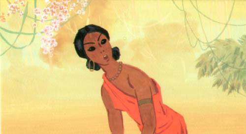 Индийская девушка у водопада