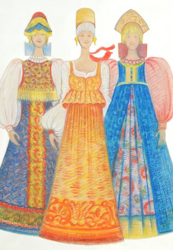 На показе мод по русским народным мотивам (массовка)