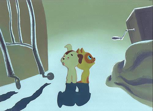 Щенок и гав во время грозы