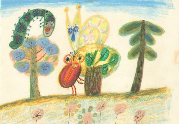 Жук, улитка, гусеница