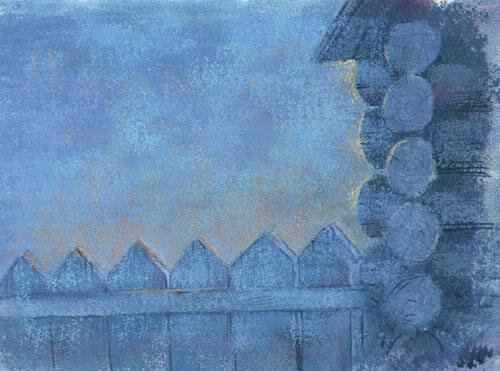 Край избы с забором