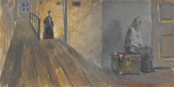 Коридор в доме Ахросимовой. Вечер