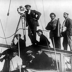 Режиссер С.М. Эйзенштейн, оператор Э.К. Тиссэ на съемках фильма