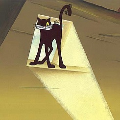 Черный кот на окне