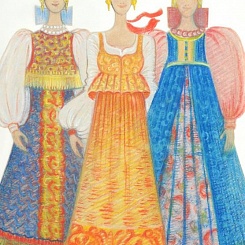 На показе мод по русским народным мотивам (массовка)