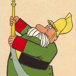 Пожарник со шлангом