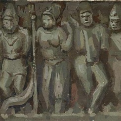 Индийский храм. Роспись по цоколю