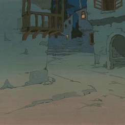 Замок на вершине скалы; панорамы улицы, города