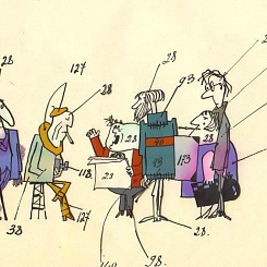 Съемочная группа, лев и корова,  лев