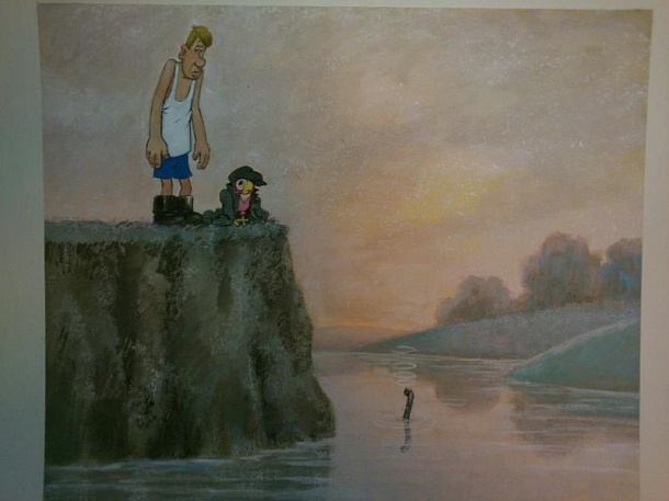 Тракторист Василий и Кеша стоят на обрыве