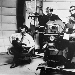 Рабочий момент съемок. Андрей Тарковский, Вадим Юсов