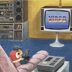 Кеша перед телевизором