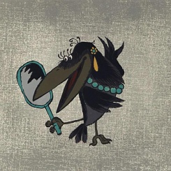 Ворона с зеркалом