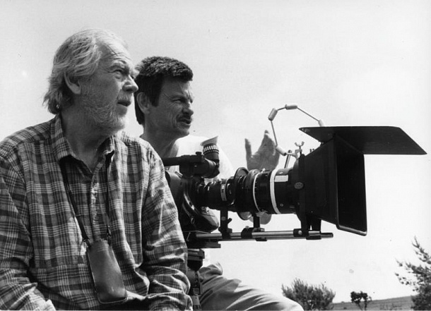 Рабочий момент съемок. А.Тарковский, С.Ньюквист