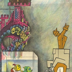 Оператор  с кинокамерой, стоящий на голове