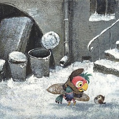 Зима. Кеша и воробей