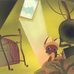 Котенок  на чердаке