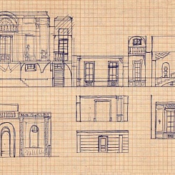 Вид декорации усадьбы в разрезе