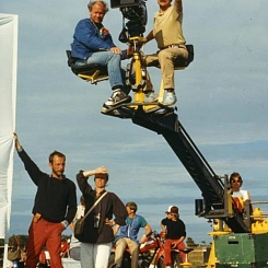 Рабочий момент съемок. Режиссер Андрей Тарковский