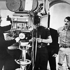 Рабочий момент съемок. Андрей Тарковский, Вадим Юсов