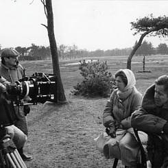 Рабочий момент съемок. А.Тарковский, С.Ньюквист, С.Флитвуд, С.Вольтер