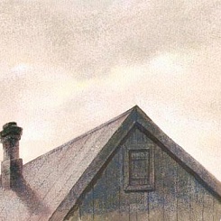 Часть крыши с трубой