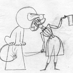 Сцена 27: Бонифаций и дрессировщик на арене