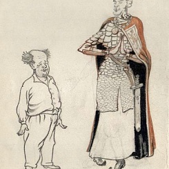 Режиссер Эйзенштейн Сергей Михайлович и актер Черкасов Николай Константинович в роли Александра Невского