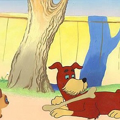 Гав и рыжий пес с косточной