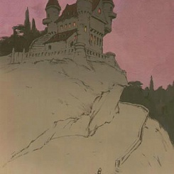 Замок на вершине скалы; панорамы улицы, города